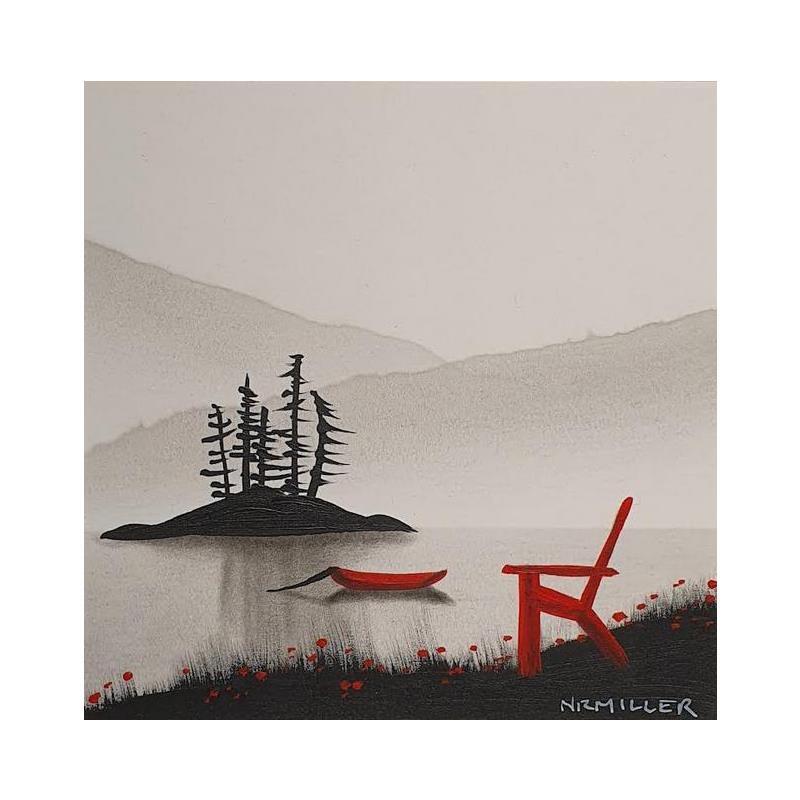 Gemälde Mountain Memory von Miller Natasha | Gemälde Figurativ Landschaften Minimalistisch Acryl Zeichenkohle