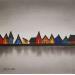Painting Choir of chalets by Miller Natasha | Painting Figurative Landscapes Minimalist Acrylic Charcoal