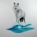 Peinture Loup polaire par K'Arts | Tableau Figuratif Société Nature Animaux Fusain