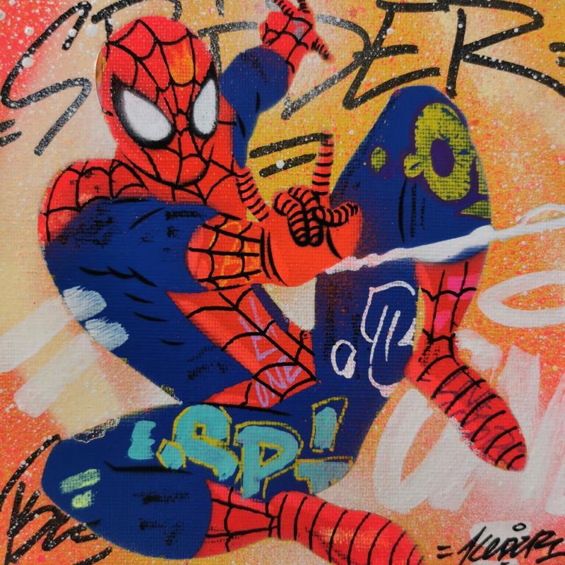 Gemälde Spider Man von Kedarone | Gemälde Pop-Art Pop-Ikonen Graffiti Acryl
