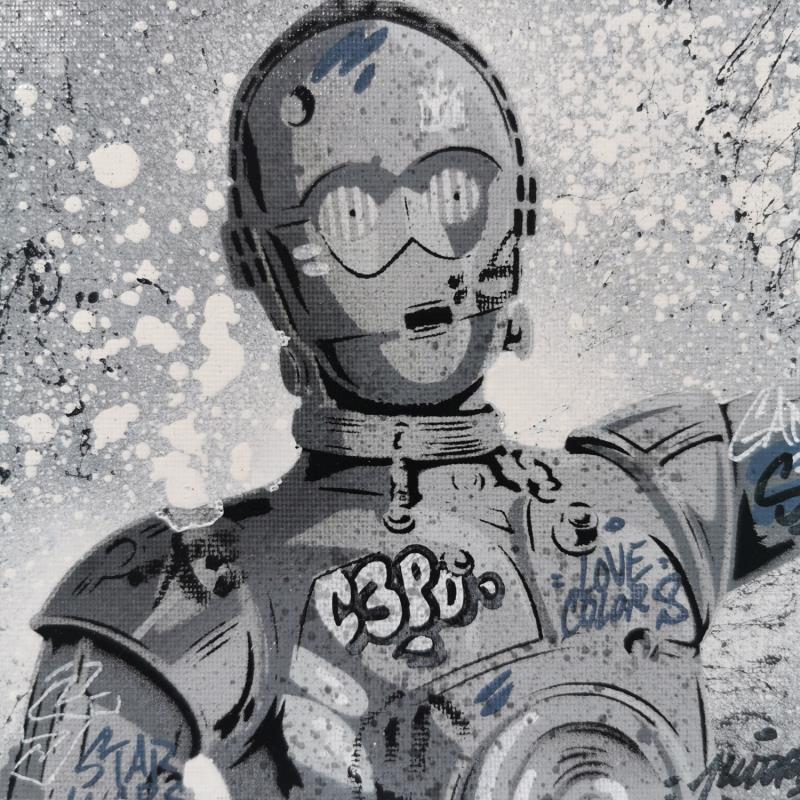 Painting C3PO by Kedarone | Painting Pop-art Pop icons Graffiti Acrylic
