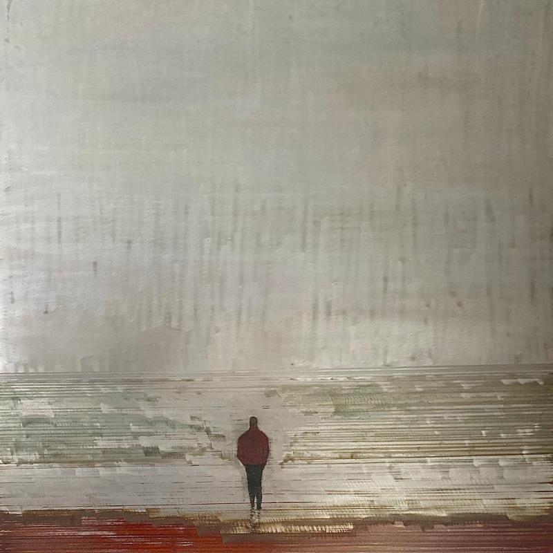 Gemälde Devant la mer plage des 3 digues  von Mahieu Bertrand | Gemälde Figurativ Landschaften Marine Metall