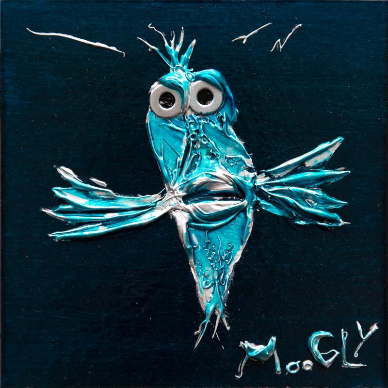 Gemälde Célibatus von Moogly | Gemälde Art brut Tiere Pappe Acryl Harz Pigmente