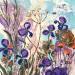 Peinture Iris au jardin sauvage  par Bertre Flandrin Marie-Liesse | Tableau Figuratif Nature Acrylique