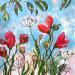 Gemälde Tulipes et graine de pavôts  von Bertre Flandrin Marie-Liesse | Gemälde Figurativ Natur Acryl