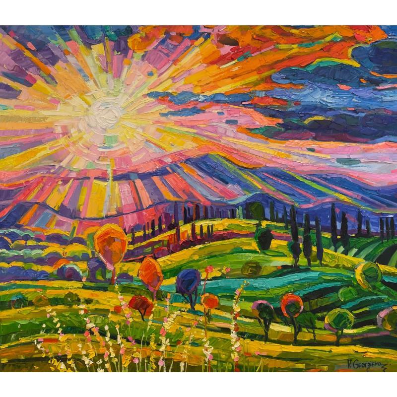 Painting Dazzling sun in Tuscany by Georgieva Vanya | Painting