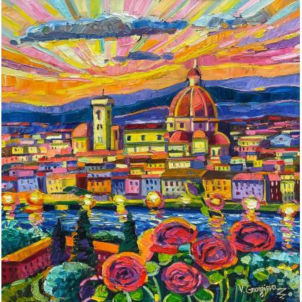 Painting Light and roses at Florence by Georgieva Vanya | Painting