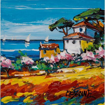 Painting La Méditerranée au printemps by Cédanne | Painting Figurative Acrylic, Oil Landscapes, Marine