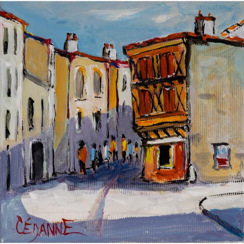 Gemälde La plus vieille maison du village von Cédanne | Gemälde Figurativ Acryl, Öl Alltagsszenen, Landschaften, Urban