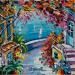 Peinture Terrasse aux couleurs du Sud par Cédanne | Tableau Figuratif Paysages Marine Huile Acrylique