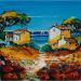 Peinture Chemin de la plage par Cédanne | Tableau Figuratif Paysages Marine Huile Acrylique