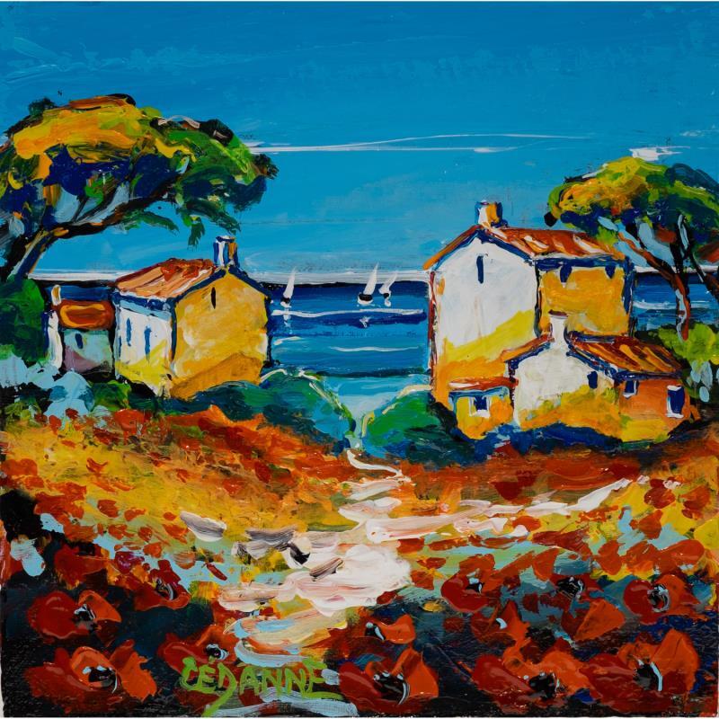 Painting Chemin de la plage by Cédanne | Painting Figurative Acrylic, Oil Landscapes, Marine, Pop icons