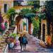 Painting Découverte du vieux village by Cédanne | Painting Figurative Landscapes Urban Life style Oil Acrylic