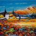 Gemälde Eclat de couleurs dans les Alpilles von Cédanne | Gemälde Figurativ Landschaften Öl Acryl