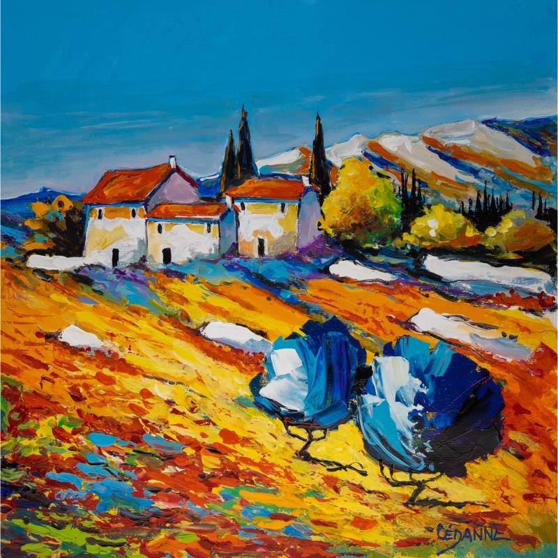 Painting Une journée dans les Alpilles by Cédanne | Painting Figurative Acrylic, Oil Landscapes