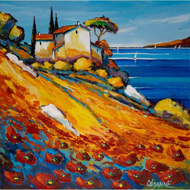 Gemälde Souvenir de vacances von Cédanne | Gemälde Figurativ Landschaften Marine Öl Acryl