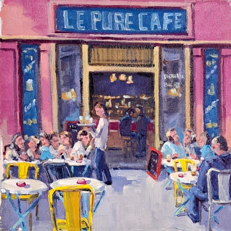 Peinture Le pure café  par Aliamus Béatrice  | Tableau Figuratif Scènes de vie Gouache