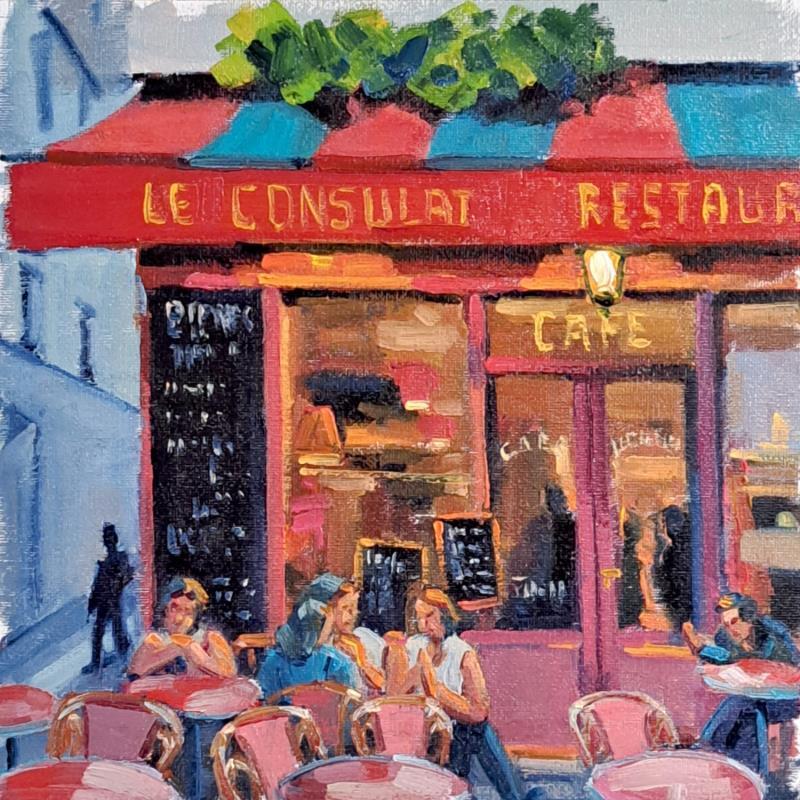 Gemälde La terrasse du Consulat von Aliamus Béatrice  | Gemälde Figurativ Alltagsszenen Gouache