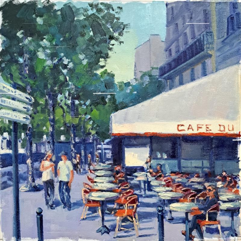 Painting Café du boulevard by Aliamus Béatrice  | Painting Impressionism Gouache Urban