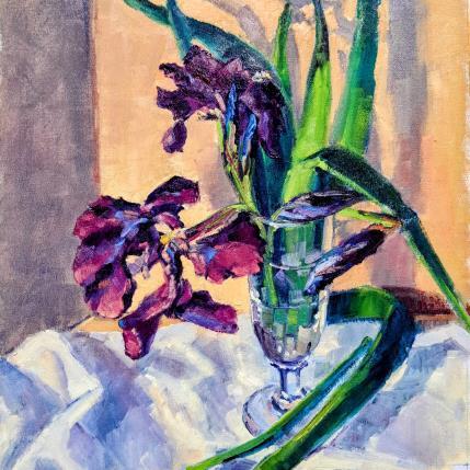 Painting Les iris by Aliamus Béatrice  | Painting Impressionism Gouache Still-life