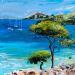 Painting Porquerolles by Rey Ewa | Painting Figurative Landscapes Acrylic
