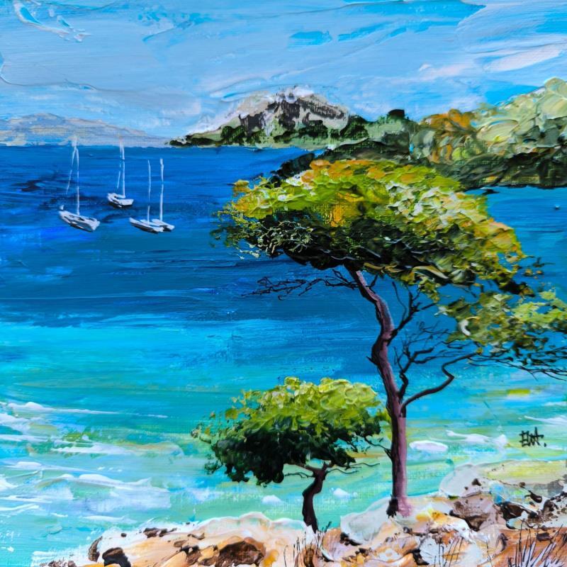 Painting Porquerolles by Rey Ewa | Painting Figurative Landscapes Acrylic