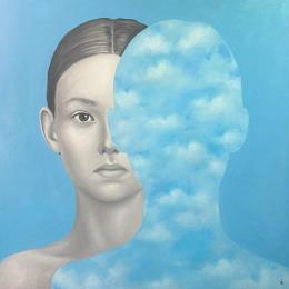 Painting Imprint by Ivanova Margarita | Painting Surrealism Oil Minimalist, Nature, Portrait