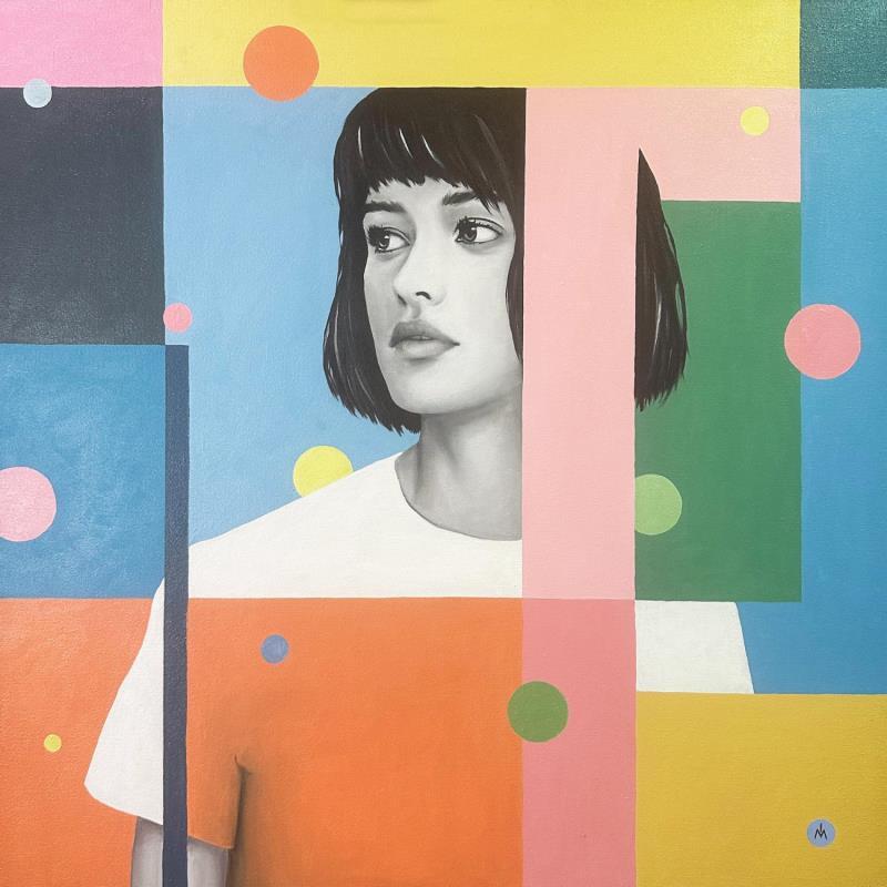 Painting Integration by Ivanova Margarita | Painting Surrealism Oil Minimalist, Portrait, Urban