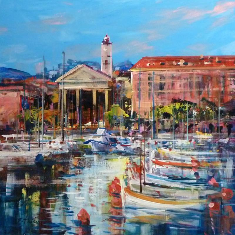 Painting Vieux port de Nice by Frédéric Thiery | Painting Figurative Acrylic Marine, Urban