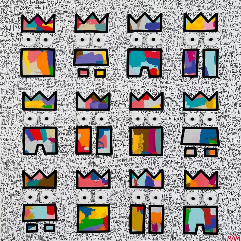 Painting LES POTES by Mam | Painting Pop-art Acrylic Minimalist, Pop icons, Society