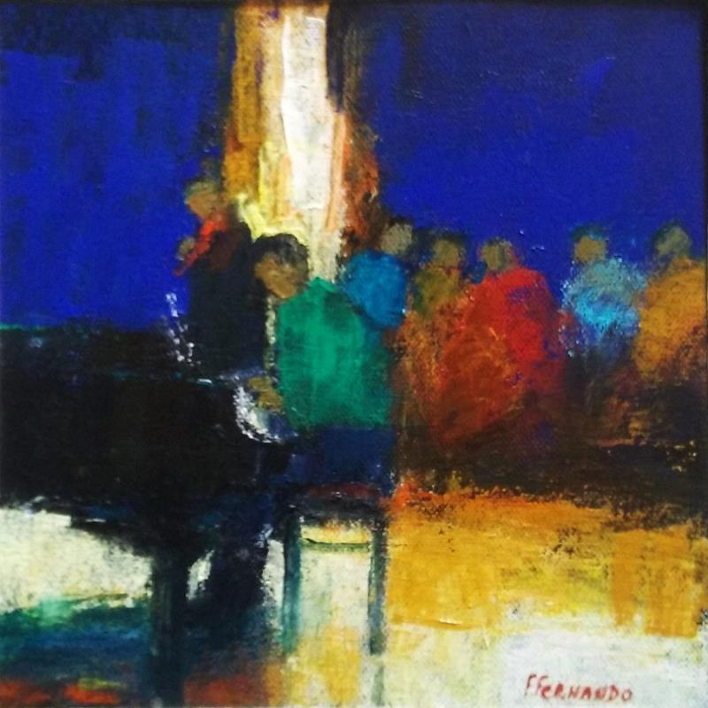 Peinture Duo par Fernando | Tableau Figuratif Huile Musique, Scènes de vie