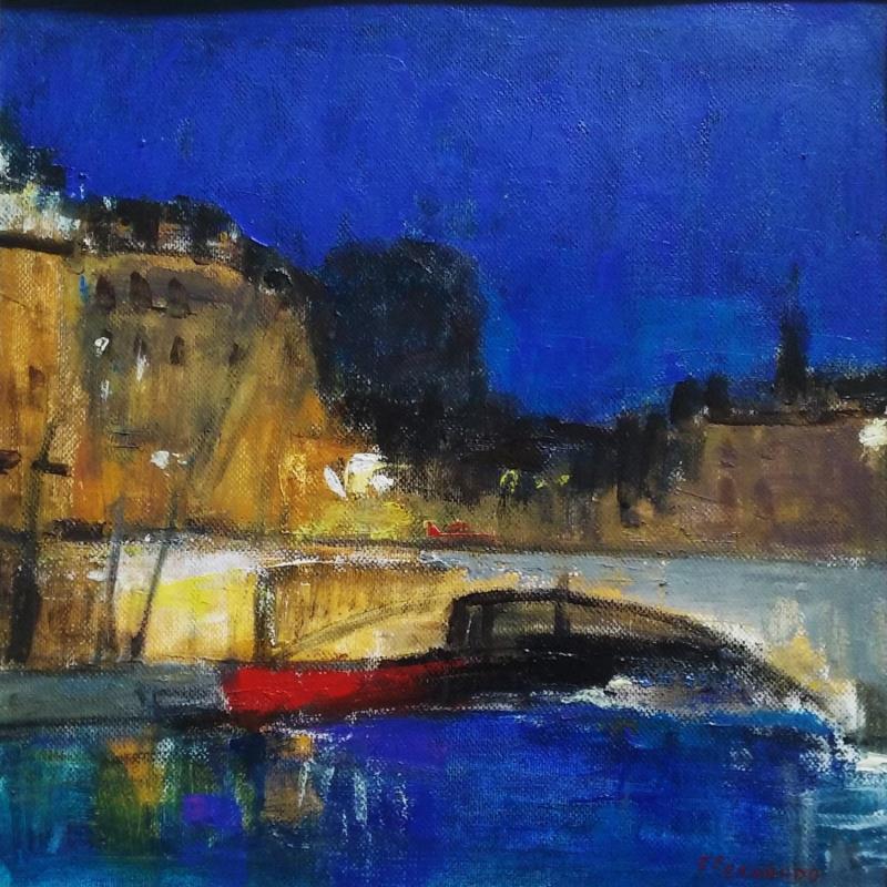 Painting Night in Paris by Fernando | Painting Figurative Urban Architecture Oil