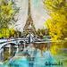 Peinture La tour Eiffel par Lallemand Yves | Tableau Figuratif Urbain Acrylique