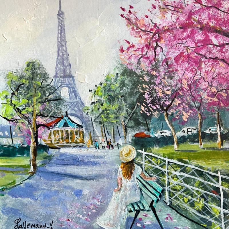 Painting La Tour Eiffel champ de Mars by Lallemand Yves | Painting Figurative Urban Acrylic