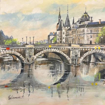 Painting Le pont Neuf by Lallemand Yves | Painting Figurative Acrylic Urban
