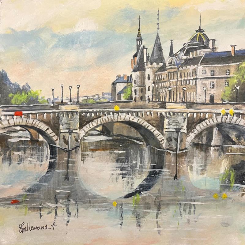 Gemälde Le pont Neuf von Lallemand Yves | Gemälde Figurativ Urban Acryl