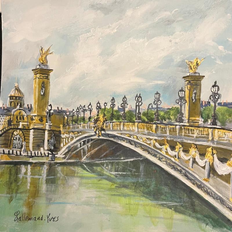 Peinture Pont Alexandre III par Lallemand Yves | Tableau Figuratif Urbain Acrylique