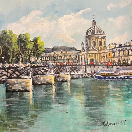 Painting Pont des Arts by Lallemand Yves | Painting Figurative Acrylic Urban