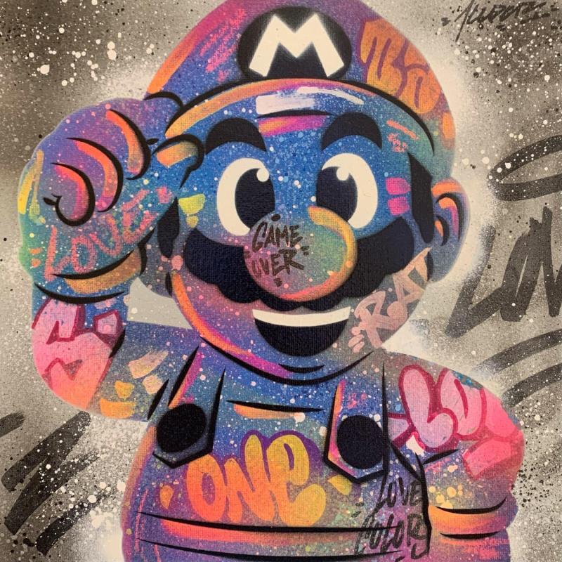 Peinture Mario par Kedarone | Tableau Pop-art Icones Pop Graffiti Acrylique