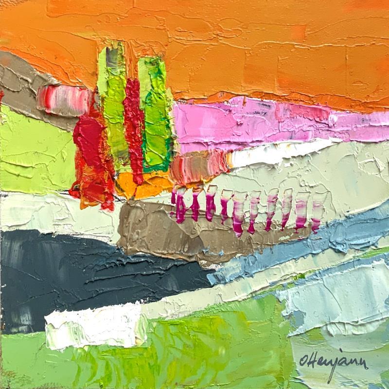 Painting Orange joy in me by Ottenjann Andrea | Painting Abstract Oil Landscapes