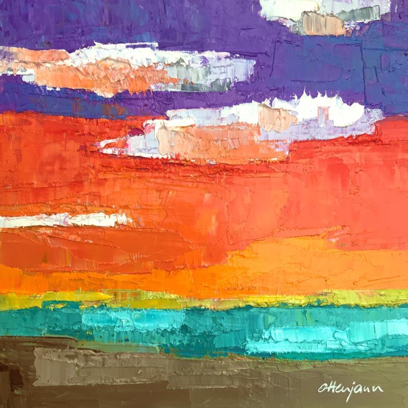 Peinture Coucher de soleil par Ottenjann Andrea | Tableau Abstrait Paysages Huile