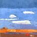 Painting Ciel bleu et violet by Ottenjann Andrea | Painting Abstract Landscapes Oil