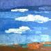 Peinture Ciel bleu et plaine orangée par Ottenjann Andrea | Tableau Abstrait Paysages Huile