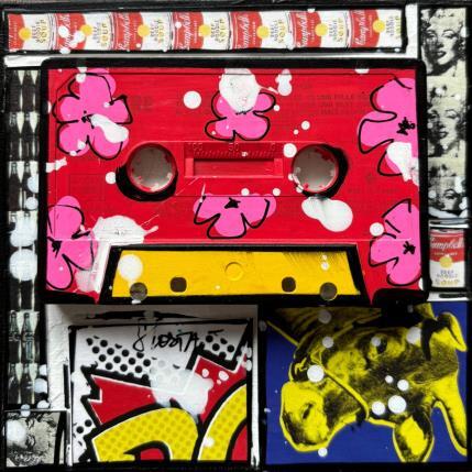 Painting POP k7 by Costa Sophie | Painting Pop-art Acrylic, Gluing, Upcycling Pop icons