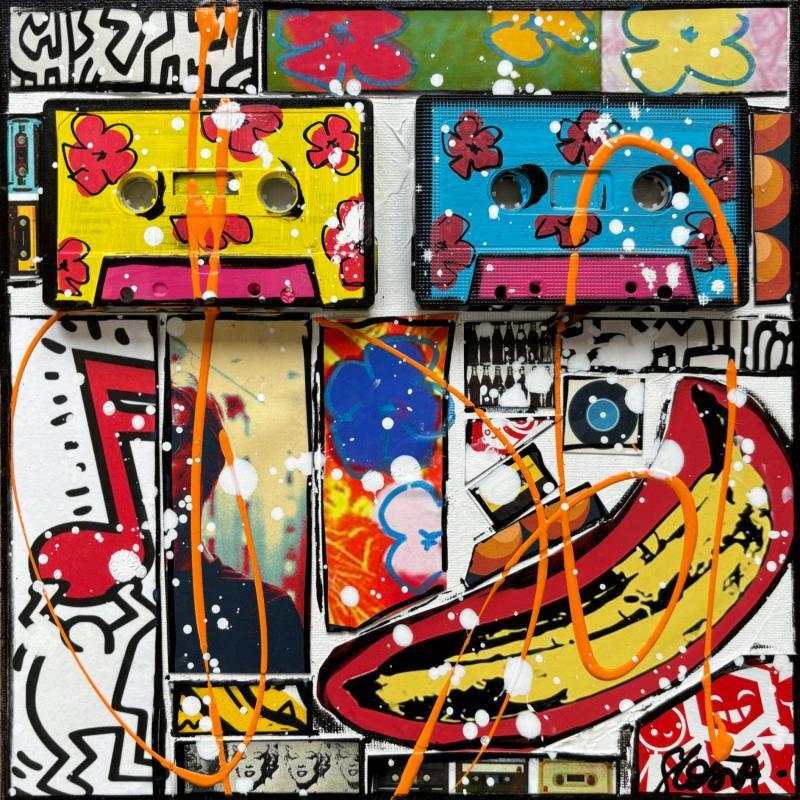 Peinture POP k7 par Costa Sophie | Tableau Pop-art Icones Pop Acrylique Collage Upcycling