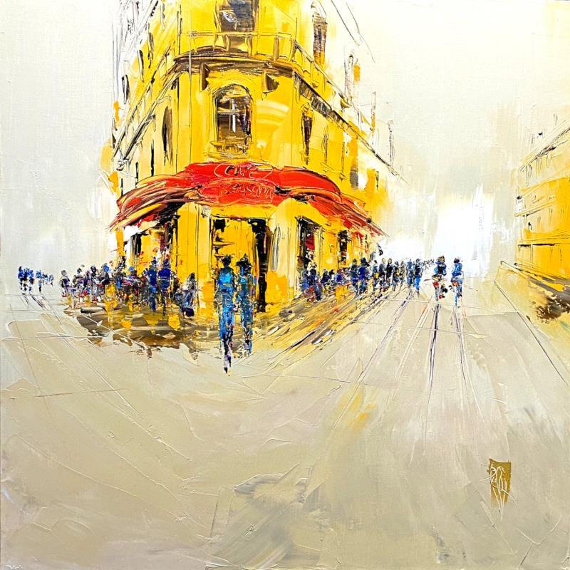 Painting Café by Raffin Christian | Painting Figurative Urban Oil