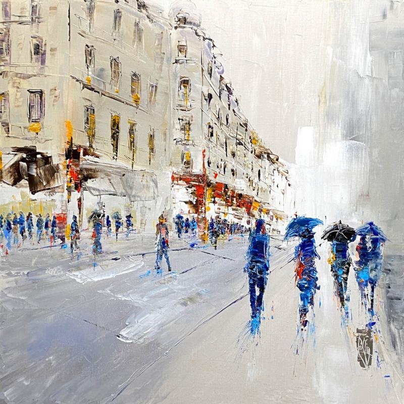 Painting Petite pluie by Raffin Christian | Painting Figurative Oil Urban