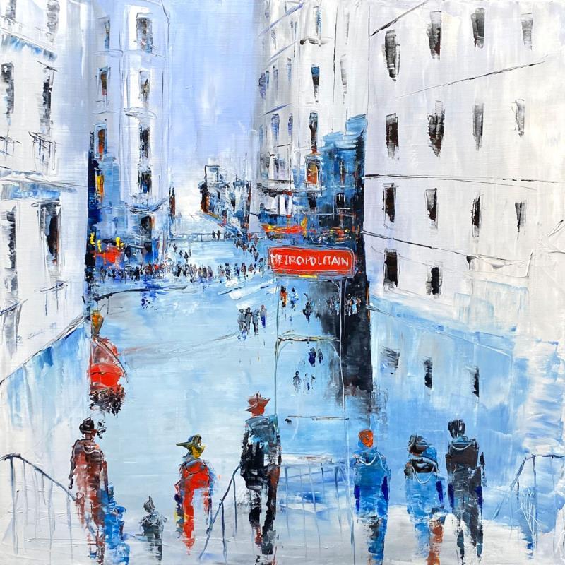 Painting Métropolitain by Raffin Christian | Painting Figurative Urban Oil