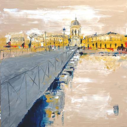 Painting Pont des Arts by Raffin Christian | Painting Figurative Oil Urban
