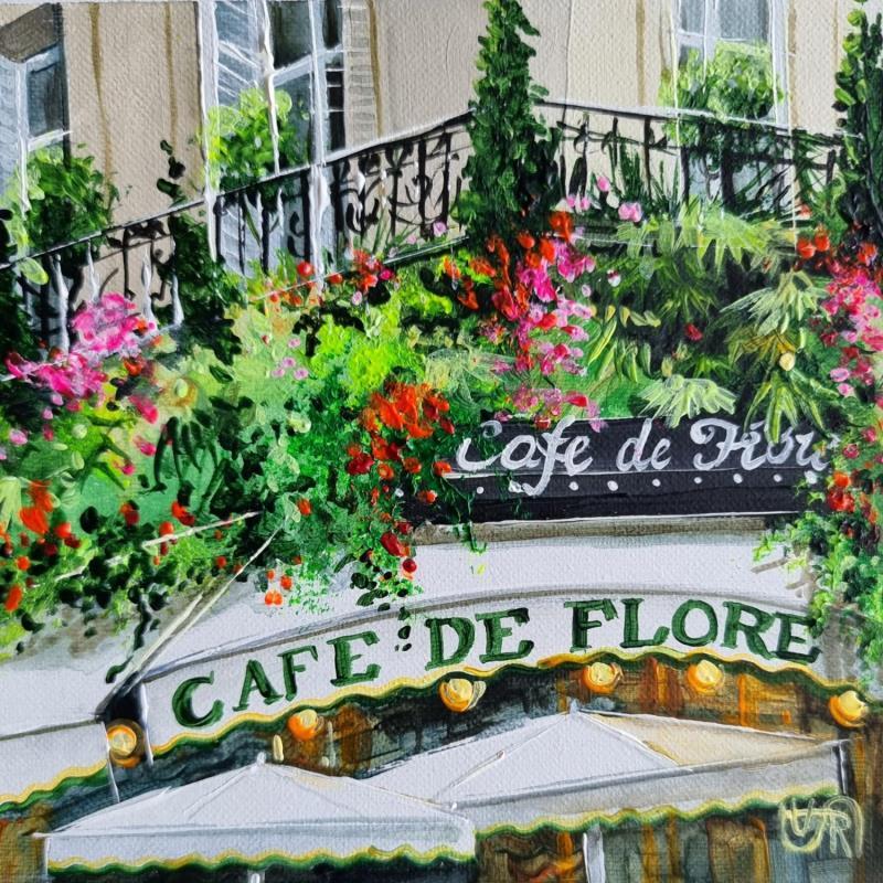 Painting Cafe de flore by Rasa | Painting Figurative Acrylic Urban